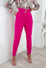 Button High Waist Trouser Pants
