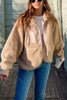 Snap Closure Zipper Pockets Fleece Jackets