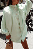 Oversized Button Puff Sleeve Shirt Dress