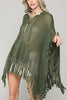 Hollow Tassels Hooede Cover Up