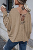 Tie Backless Long Sleeve Blouse