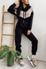 Colorblock Pocket Drawstring Hoodie & Pants Set