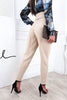Button High Waist Trouser Pants