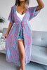 Print Drawstring Waist Kimono