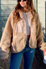 Snap Closure Zipper Pockets Fleece Jackets
