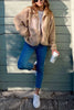 Snap Closure Zipper Pockets Fleece Jackets
