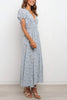Shirred Waist V Neck Maxi Dress