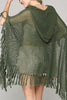 Hollow Tassels Hooede Cover Up
