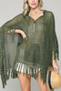 Hollow Tassels Hooede Cover Up