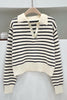 Prepped For Fall Striped Lapel Sweater