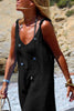 Solid V Neck Wide Leg Slip Jumpsuits