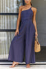 One Shoulder Straps Wide Leg Jumpsuits