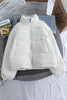 Corduroy Stand Collar Puffer Coat