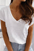 V Neck Button Pockets T Shirt