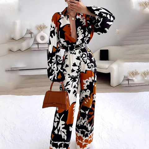 Bohemian Printing Casual Two Piece Set