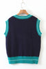 Flower V Neck Sweater Vest