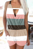 Stripr Hollow V Neck Romper
