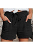 Solid Pockets Drawstring Shorts