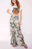 Print Belted Palazzo Pant