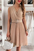 Cross Front Pleated Sleeveless Tank Dress