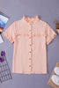 Scalloped Lace Trim Short Sleeve Shirt