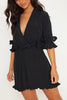 Ruffles Pleated Mini Dress