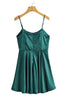 Satin Gathered Bust Slip Mini Dress