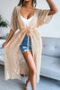 Print Drawstring Waist Kimono