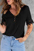 Button V-collar Short Sleeve T-shirt