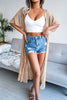 Print Drawstring Waist Kimono