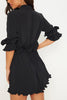 Ruffles Pleated Mini Dress