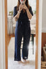 Linen V Neck Wrap Jumpsuits