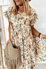 Floral Print Ruffles Midi Dress