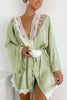 Sage Green Lace Satin Robe