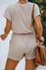 V Neck Pockets Drawstring Romper