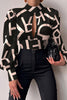 Print Cutout Puff Sleeve Crop Top
