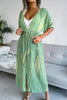 Print Drawstring Waist Kimono