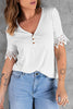 Button V-collar Short Sleeve T-shirt
