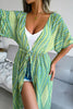 Print Drawstring Waist Kimono