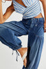Pockets Drawstring Balloon Jeans