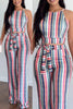 Print Halter Backless Crop Pants Set