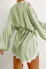 Sage Green Lace Satin Robe