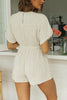 V Neckline Faux Wrap Romper