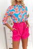 Floral Button Shirt Shorts Set