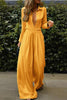 Button Blouse Wide Leg Pants Set