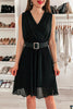 Cross Front Pleated Sleeveless Tank Dress
