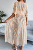 Print Drawstring Waist Kimono