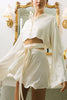 Button Flares Sleeve Skirts Set