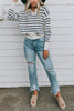 Prepped For Fall Striped Lapel Sweater