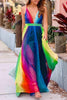 V Neck Backless Maxi Dress